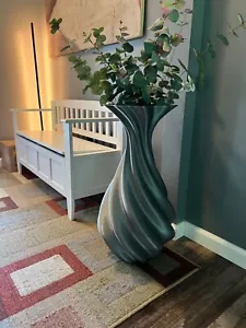 Jarrón de piso alto decorativo grande espiral elegante florero de piso de 28 pulgadas - Imagen 1 de 26