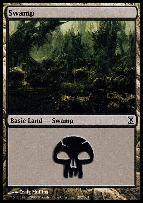 Swamp (292) - Foil ~ Heavily Played Time Spiral MTG Magic UltimateMTG Land Card - Image 1 of 1