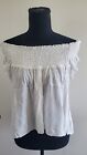 Heart And Hips Smocked Off The Shoulder White Flowy Top Womens Size Medium