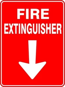 FIRE EXTINGUISHER BELOW - SELF ADHESIVE STICKER / DECAL / SIGN | HEALTH & SAFETY - Picture 1 of 6