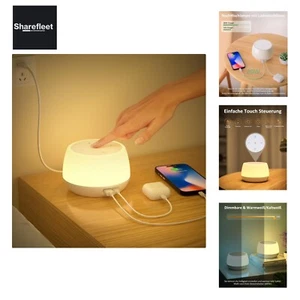 Nachttischlampe mit Ladefunktion USB C 20W Fast Charger, LED Nachttischlampe ... - Bild 1 von 10