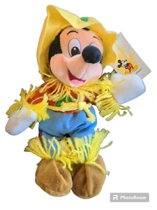 WDW Scarecrow Mickey Bean Bag NWTs 8" Plush Disney Vintage - Picture 1 of 2