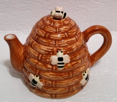 Bule Bee Hive Honeypot MWW Market 4" de altura 3D abelhas uma xícara - Imagem 1 de 4