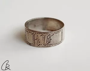 Antiker Silberring mit Initialen /Ø 19/Schmuck. - Bild 1 von 7