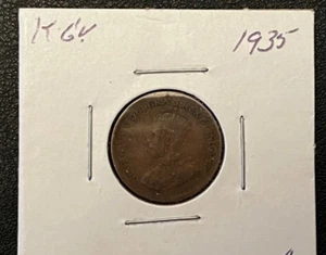 1935 CANADIAN 1 CENT PENNY XF-VF - Foto 1 di 2