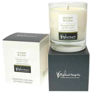 The Highland Soap Company Juniper & Lime Handmade Natural Soya Wax Candle 30cl - Picture 1 of 1
