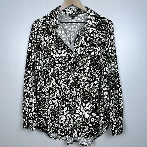 Rock & Republic Women's Button Down Blouse in Neon Animal Print Size M; Colorful - Picture 1 of 12