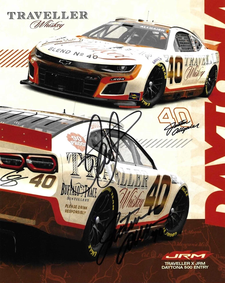 Justin Allgaier Dale Earnhardt Jr Traveller 2025 2x auto firmado 8x10 foto certificado de autenticidad Foto 1 de 1
