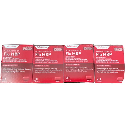 4  X Walgreens Flu HPB Decongestant Free Compares to Coricidin 20 Caplets 08/23 - Image 1 of 4