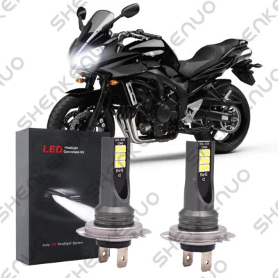 2X H7 LED Headlight Bulbs Lamp 6000K CG For Yamaha FZ6 2004-2008 2009 - Image 1 of 4