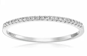White Gold 1/6ct Pave Diamond Band (G-H, I1-I2) - Picture 1 of 4
