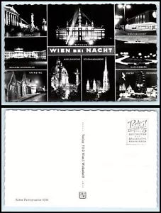 AUSTRIA RPPC Photo Postcard - Vienna di notte C15 - Foto 1 di 1