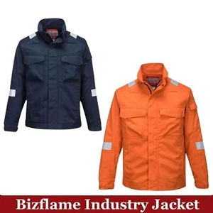 Portwest Bizflame Industry Jacket Welding Flame Resistant Safety Protection UK - Picture 1 of 8