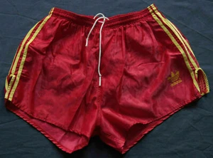 Adidas Shorts Glanz Sprinter Nylon Shiny Silky Retro Vintage Racer 80s D8 L Gay - Picture 1 of 3