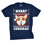 Mens Merry Corgmas T shirt Funny Corgi Graphic Dog Ugly Christmas Sweater Tee
