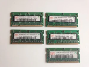 5 MODULES RAM - Hynix - 5 x 512 MB - 2Rx16 PC2-5300S-555-12 - Photo 1/8