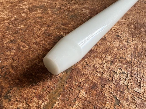 Vintage White Round Milk Glass Towel Bar Rod 24“ x 5/8” Cover