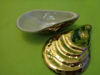 Salz Auster Muschel  Gold  10 x 6 cm von Rosenthal - Bild 1 von 2