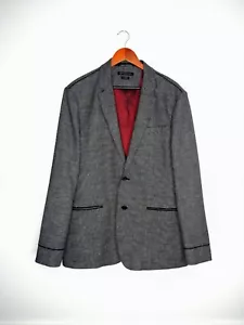 Abrigo deportivo John Varvatos Luxe para hombre talla 44 solapa muesca con mezcla de lana gris tubería - Imagen 1 de 8