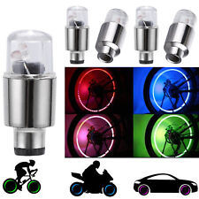 2/4Pcs LED Wheel Tyre Tire Valve Dust Cap Light For Bike Bicycle Battery Include