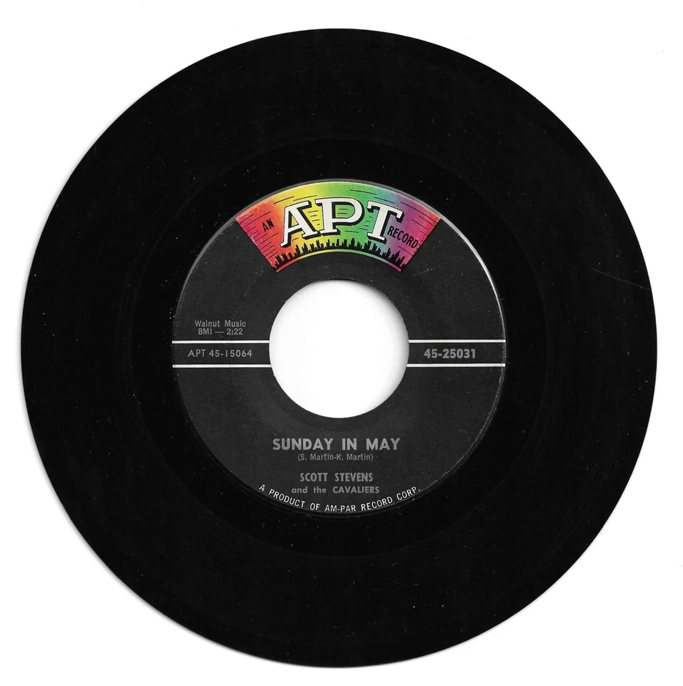 DOO WOP 45 SCOTT STEVENS/CAVALIERS SUNDAY IN MAY ON APT  VG++  ORIGINAL - Image 1 of 1