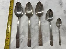 Vintage Stamped Silver Spoons Set of five, between 6cm and  18cm