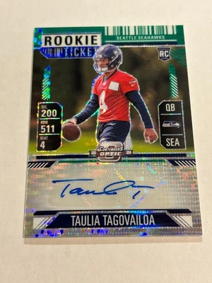 2024 CONTENDERS OPTIC TAULIA TAGOVAILOA 16/30 GREEN PULSAR ROOKIE AUTO SSP TN2 - Image 1 of 2