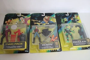 BATMAN FOREVER-1995 THE RIDDLER/BAZOOKA-TWO FACE W/TURBO & STREET BIKER ROBIN - Picture 1 of 4