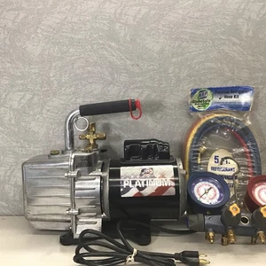 JB Platinum Vakuumpumpe DV-200N 7 CFM mit Schlauchset und Messgeräten - Bild 1 von 7