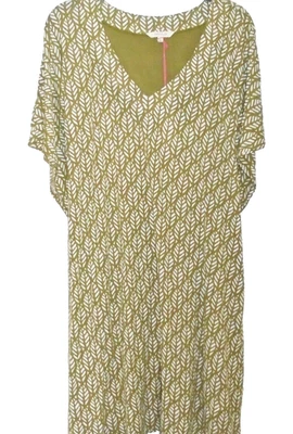 White Stuff Summer Leaf Kaftan khaki green print sun dress Size M New Tags BNWT - Image 1 of 4