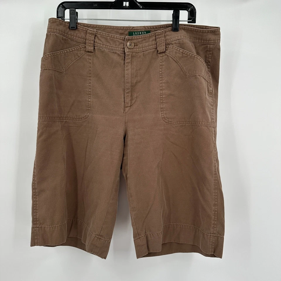 Lauren Ralph Lauren Womens Shorts Size 14 Brown Classic Fit Old Money Preppy - Image 1 of 4