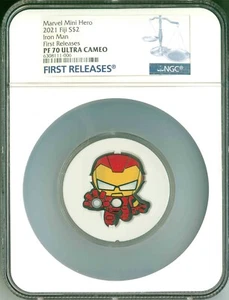 2021 Fiji S$2 Marvel Mini Hero Iron Man First Release NGC PF70 Ultra Cameo - Picture 1 of 9