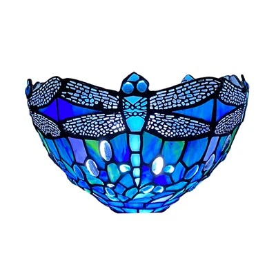 CASPERI Antike Tiffany-Stil Wandlampe Lampen Buntglas Handarbeit Licht Uplighter