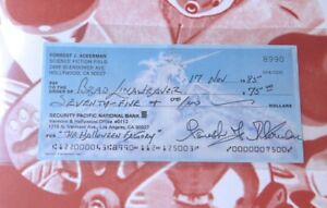 Forrest Ackerman Autographed Bank Check w/Worlds of Tomorrow Book BAS Y19146