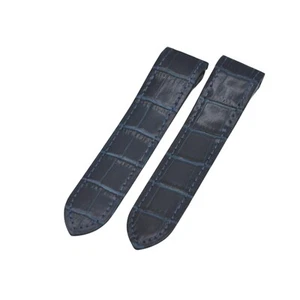 Uhrenarmband 23 mm dunkelblau Leder für Cartier Santos - Bild 1 von 6