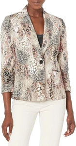NUOVA GIACCA CARRIERA KASPER BEIGE BLAZER TAGLIA 16 W DONNA $129 - Foto 1 di 2