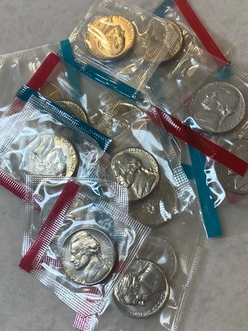 1970 to 1979 P D S Jefferson Nickel  Uncirculated in Mint Cello 20 Coin Set Cover