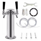 Universal Double Tap Draft Beer Tower Stainless Steel 3" Diameter Faucet Silver