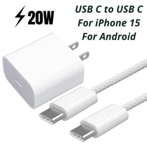 For iPhone 15 Pro Max Plus iPad Android Samsung USB-C Fast Charger Type C Cord - Picture 1 of 14