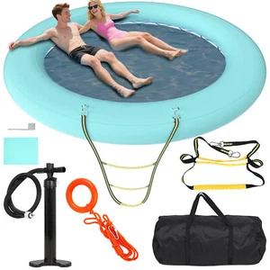 8FT Water Hammock Inflatable Floating Dock,Round Sunchill Float Ring for Adults - Picture 1 of 8