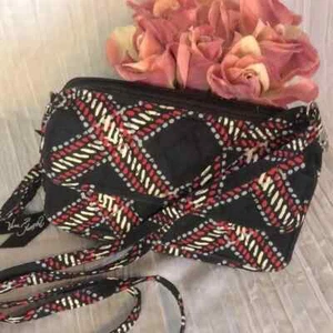 VERA BRADLEY All in 1 Crossbody bag wristlet wallet Minsk Plaid black red white - Picture 1 of 14