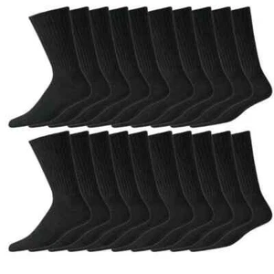 Men's Crew Cotton Black Socks Work , Sports , Hiking Running Causal Size 6-11 - Picture 1 of 1