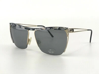 Gafas de sol Gucci vintage mod. GG 2325/s 55n Plata Negro Tapa Plana Cuadrada Nuevo de Lote Antiguo  Foto 1 de 4