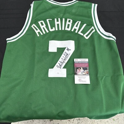 Nate “TINY" Archibald Autographed Jersey Auto COA JSA Boston Celtics  - Image 1 of 4