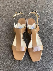 Jimmy Choo 'Joya' Block Heel Sandals Brown 37.5 - Picture 1 of 11