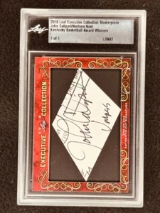 John Calipari Nerlens Noel 2018 Leaf Masterpiece Cut Signature 1/1 JSA Kentucky - Picture 1 of 2