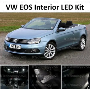 PREMIUM VW EOS 2006 - 2015 LEDS WHITE INTERIOR UPGRADE LED LIGHT KIT COMPLETE - Picture 1 of 1