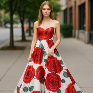 Loviera Womens Floral Strapless Formal Dress Size 12 NWT - Picture 1 of 9