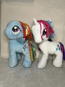Lot 2 My Little Pony Rainbow Dash Purple Unicorn Plush Toy Hasbro 12" 2014 - Picture 1 of 16