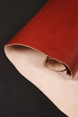 Cuero de Vaca Vachetta Borgoña Piel Completa, 2m2 100% Genuino - Grano Completo 1.5mm Foto 1 de 4